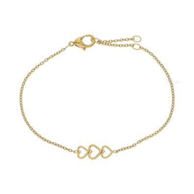 Boccia Damen Armband 03077-02 Titan, Gold plattiert, Herz