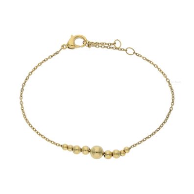 Boccia Damen Armband 03075-02 Titan, Gold plattiert, Kugeln