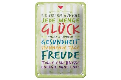 Blechschild Die besten Wünsche jede Menge Glück, 4 versch Größen