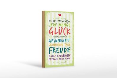 Holzschild Die besten Wünsche jede Menge Glück, 4 versch Größen, Spruch