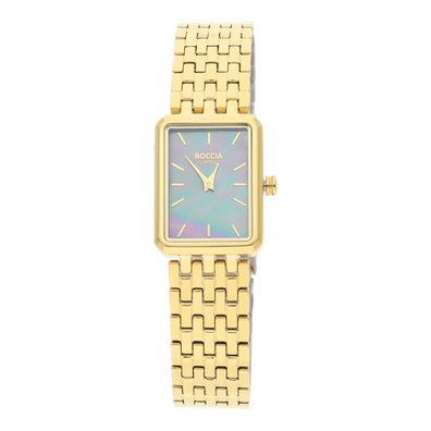 Boccia Uhr Damen 3383-02 Titan, Gold plattiert, Perlmutt