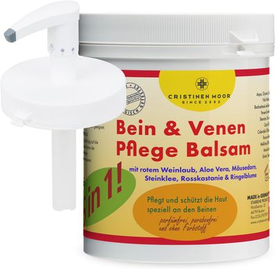 CristinenMoor Bein & Venenpflege Balsam 6 in 1! 1000ml mit Spenderkopf I Nachfüllpack