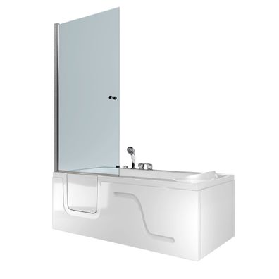 Seniorendusche Kombi Duschkabine Whirlpool Seniorenwanne mit Tür S17D-EH-WP-R-ALL 75x
