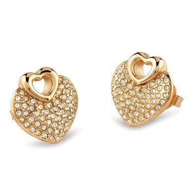 Guess Schmuck Damen-Ohrringe Ohrstecker Herz Goldfarben JUBE05213JWYG