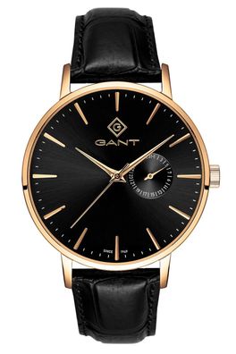 Gant Herrenuhr Quarz Park Hill III Leder Schwarz G105023