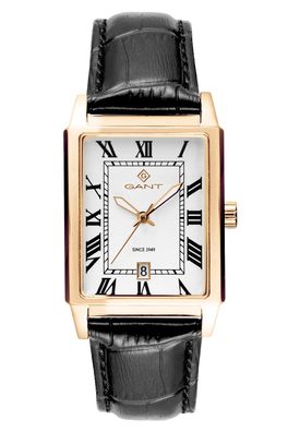 Gant Herren-Quarzuhr Staten Island Rechteckig Goldfarben G197002