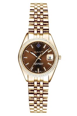 Gant Damen-Armbanduhr Sussex Mini Bijou Goldfarben/Braun G181103
