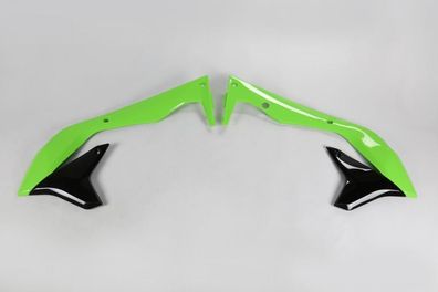 Kühlerverkleidung Tankspoiler radiator scoops passt an Kawasaki Kxf 16-18 sw-grü