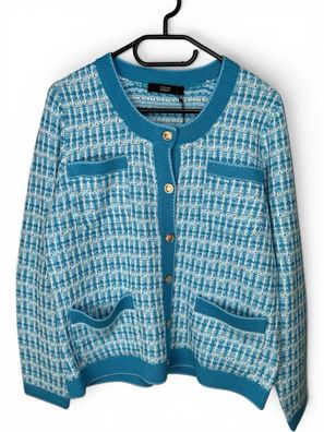 Steffen Schraut Cardigan Rundhalsausschnitt Hellblau Gr.50