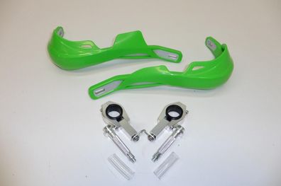 Handprotektoren integral Aluminium handguards passt an Kawasaki Kx Kxf grün