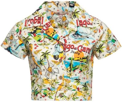 Queen Kerosin Damen Aop Vintage Bluse "Lake Garda" QKU45007