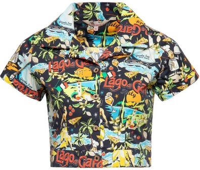 Queen Kerosin Damen Aop Vintage Bluse "Lake Garda" QKU45007