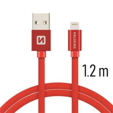 Swissten Textile Fast Charge 3A Lightning Daten- und Ladekabel 1,2 m
