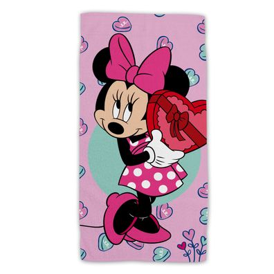 Disney Minnie Mouse Baumwolle Strandtuch Frottee Badetuch mit Premium Druck, 70x14