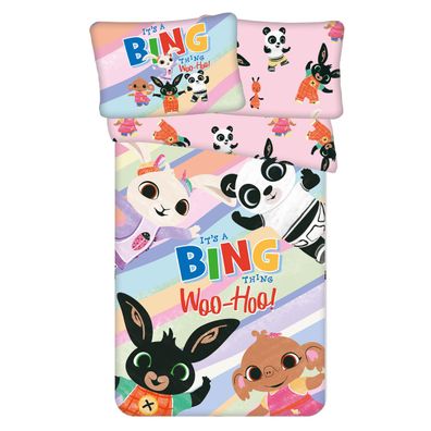 Bing Kinderbettwäsche Set 100x135 + 40x60 cm Baumwolle Wolkenmotiv