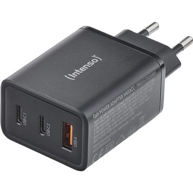 Intenso 65W GaN Ladegerät USB-C PD Schnellladeadapter mit 3 Ports