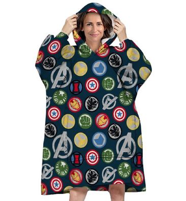 Marvel Avengers Bequemer Überwurf mit Kapuze Kapuzen Poncho für Erwachsene in
