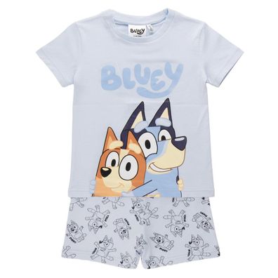 Bluey Kinder Nachtwäsche Kurzarm Pyjama Sommer Schlafset Baumwolle