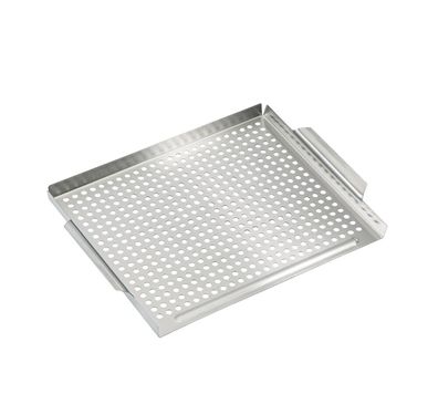 Michelino Grillkorb aus hochwertigem Edelstahl 40 x 29 x 3,5 cm, mit Griffen