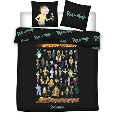 Rick and Morty Doppelbettwäsche Set – 1x Deckenbezug 240x220 cm & 2x Kissenbezüge