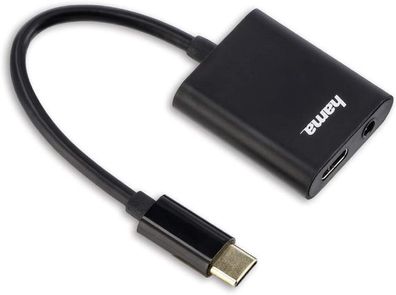 Hama 187206 2in1-USB-C-Audio/Ladeadapter USB-Power-Delivery(PD)-Unterstützung