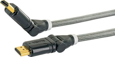 Ainstein High-Speed HDMI Kabel mit Ethernet 1,0m, schwenkbar, 360° HDMI Stecker >