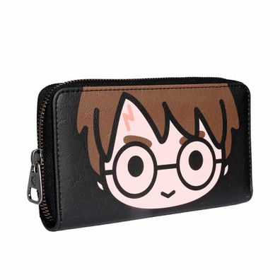 Harry Potter Chibi Portemonnaie braun mit 12 Kartenfächern 2 Scheinfächern und