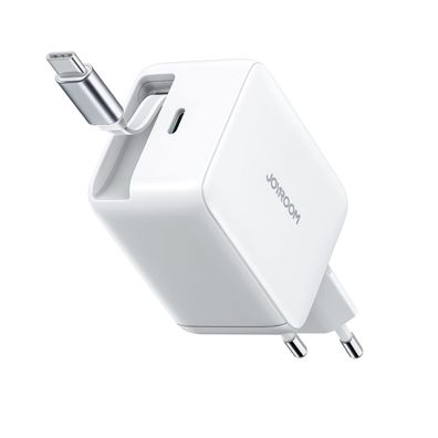 Joyroom JR-TCL06 67W GaN-Wandladegerät mit integriertem einziehbarem USB-C-Kabel