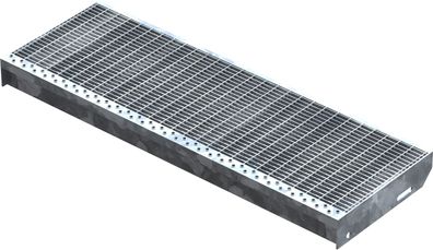 Gitterroststufe Treppenstufe Maße: 900x305 mm 30/10 mm S235JR (St37-2), im Vollbad