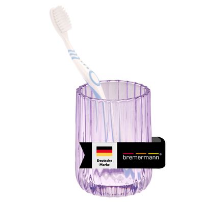 bremermann Zahnputzbecher aus Glas, Zahnbürstenhalter, Zahnputzglas, lavendel