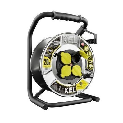 Kabeltrommel Verlängerungskabel 4x2P + PE Schuko IP44 16A 3x2,5 20m