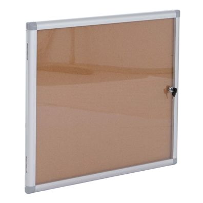 Schaukasten HWC-Q51, Pinnwand Korkoberfläche, Alu abschließbar Zubehör 65x68x7cm