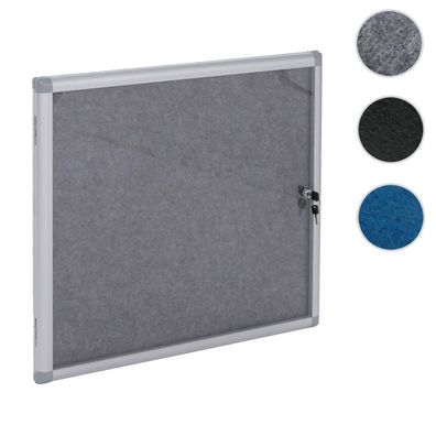 Schaukasten HWC-Q51, Pinnwand Filzoberfläche, Alu abschließbar 65x68x7cm