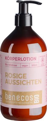 3x benecos benecosBIO Körperlotion BIO-Wildrose - ROSIGE Aussichten 500ml