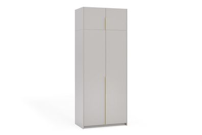 Kleiderschrank Apollonia I ohne Spiegel mit Aufsatz, Drehtürenschrank, 100/150