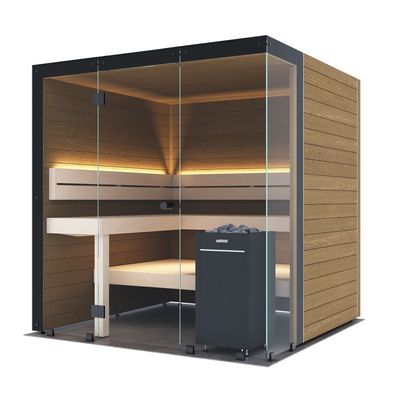 Harvia Block Right Large Saunakabine Design-Sauna aus Thermo-Erle 198x200x210cm inkl