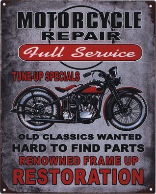 Moritz Blechschild Motorcycle Repair 20 x 25 cm Retro Vintage Tin sign Wand