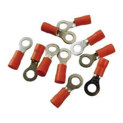10Stk Ringkabelschuhe Quetschkabelschuhe Ringösen 8mm rot 0,5-1,5mm2