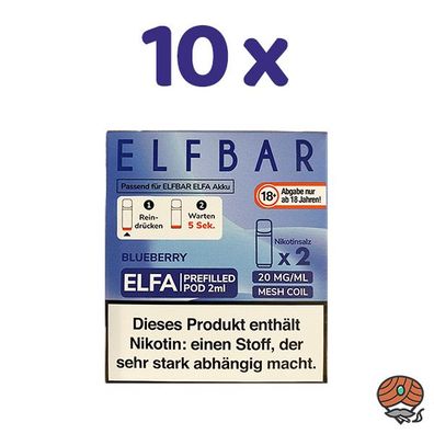 ELFBAR ELFA POD Blueberry 20mg/ml Nikotin 10x 2 Pods