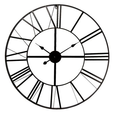 Clayre & Eef Wanduhr Ø 80 cm Schwarz Metall