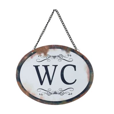 Clayre & Eef Textschild 17x13 cm Weiß Eisen (Gr. 17x1x13 cm)