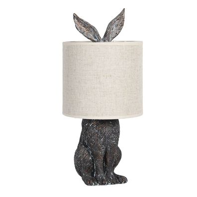 Clayre & Eef Tischlampe Kaninchen Ø 20x45 cm Braun Beige Polyresin