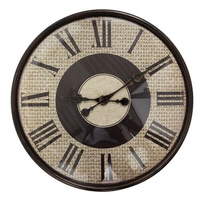 Clayre & Eef Wanduhr Ø 50x6 cm Braun Beige Kunststoff