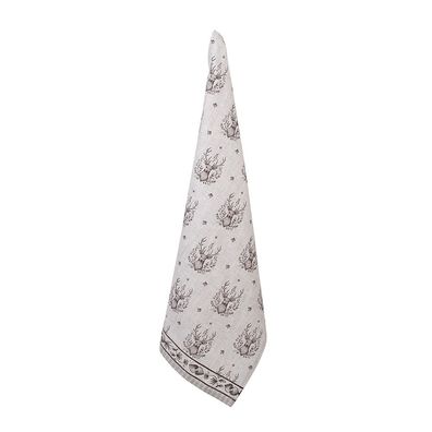 Clayre & Eef Geschirrtuch 50x70 cm Beige Baumwolle Hirsch (Gr. 50x70 cm)