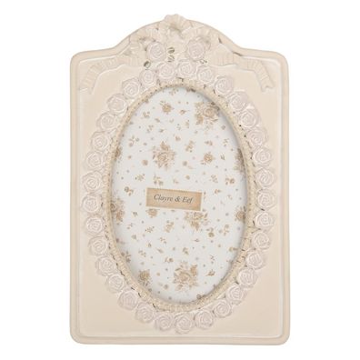 Clayre & Eef Bilderrahmen 10x15 cm Beige Kunststoff (Gr. 14x2x21 cm / 10x15 cm)