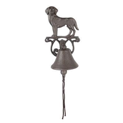 Clayre & Eef Altmodische Türklingel Hund 14x14x24 cm Braun Metall (Gr. 14x14x24 cm)