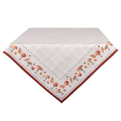 Clayre & Eef Tischdecke 100x100 cm Beige Baumwolle (Gr. 100x100 cm)