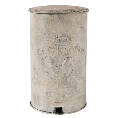 Clayre & Eef Treteimer 12000 ml Weiß Eisen Huhn (Gr. 26x30x46 cm / 12000 ml)