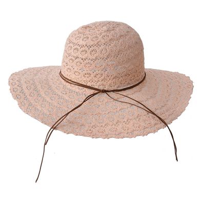 Clayre & Eef Sonnenhut Kinder Ø 58 cm Rosa Papierstroh