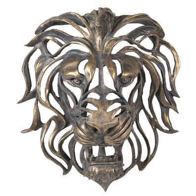 Clayre & Eef Figur Löwe 42x23x46 cm Braun Polyresin (Gr. 42x23x46 cm)